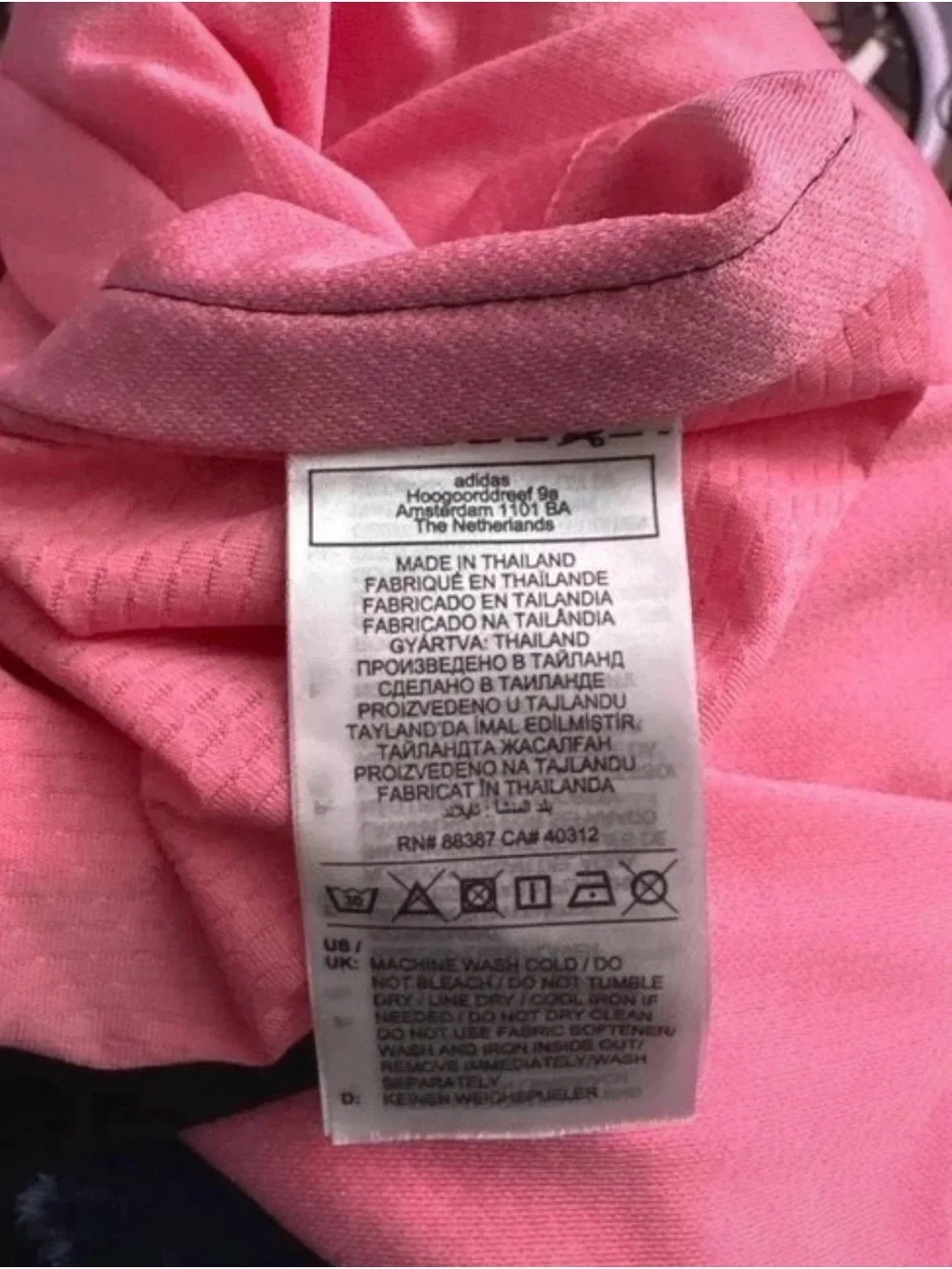 adidas Men’s Pink Athletic Crew Neck Jersey with Black Accents